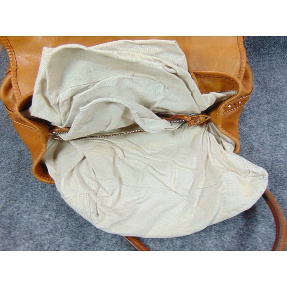 Dooney & Bourke Florentine Satchel Tan Leather Buckle Shoulder Bag FLAWS - Picture 13 of 16